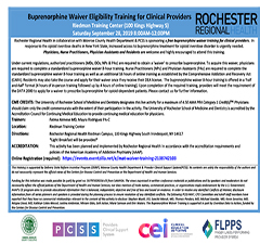 Buprenorphine Waiver Eligibility Training for Clinical Providers: Monroe County